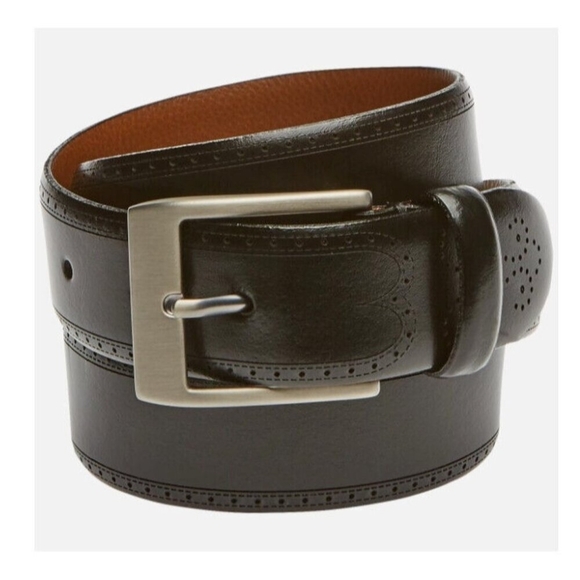 Joseph Abboud Feather Edged Laser Detail Leather Belt Size 40/100 - Picture 1 of 10